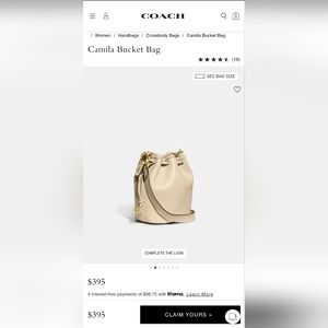 Coach Camila Bucket Bag (Brass/Ivory)